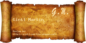 Gintl Martin névjegykártya